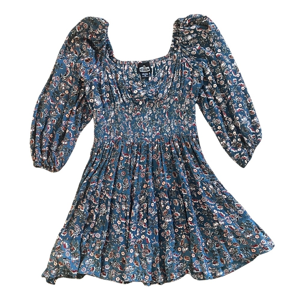 Angie Blue Floral Smocked Dress – Size M